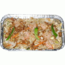 Reis mit frischem Gemüse und Krabben